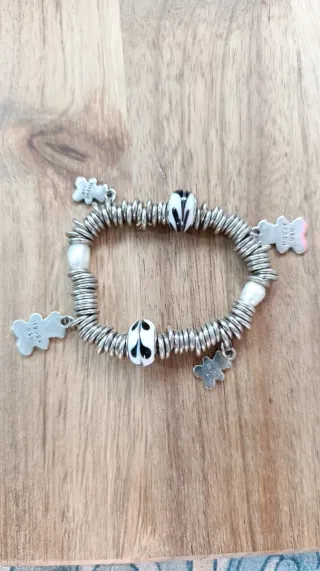 Pulsera Plata Perlas Agua Dulce Ositos