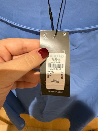 Blusa sin mangas azul Primark