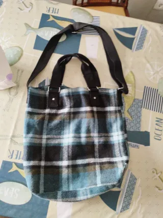 Bolso Benetton cuadros multicolor