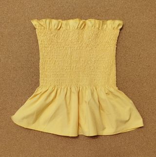 Camiseta elástica fruncida mujer