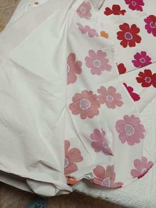 Funda nórdica y cojín flores. para cama de 90