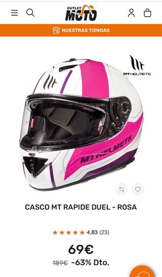 Casco de moto talla l 59-60 MT para chica