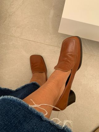 Mocassini tacco basso marrone