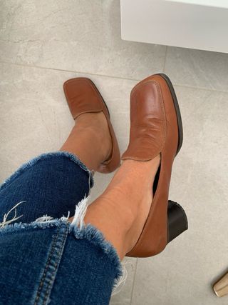 Mocassini tacco basso marrone