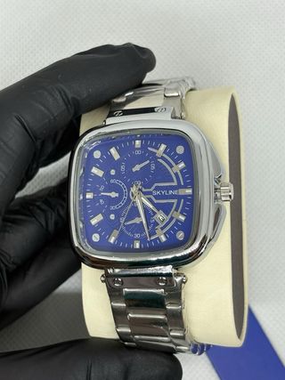 Reloj Skyline Azul y Plateado