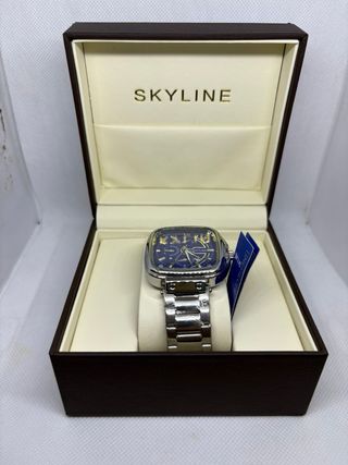 Reloj Skyline Azul y Plateado