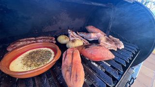 Barbacoa Parrilla con Brasero leña y carbón. 