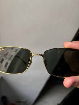 Ray-Ban 3717 Occhiali da Sole Oro Lenti Verdi