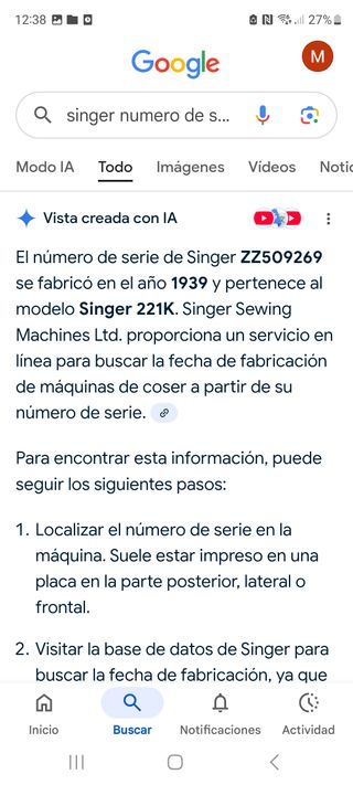 Máquina de coser Singer vintage