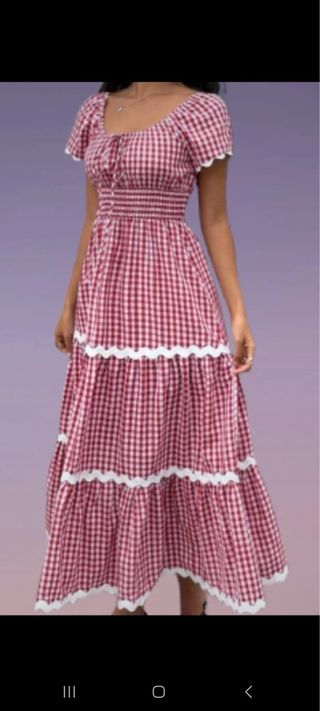 Vestido Rociero Rojo y Blanco Talla L