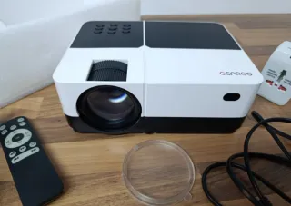 Proyector GEARGO Blanco y Negro con pantalla