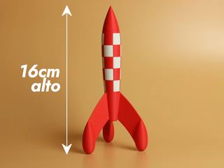 Cohete Tintín Rojo y Blanco 16cm