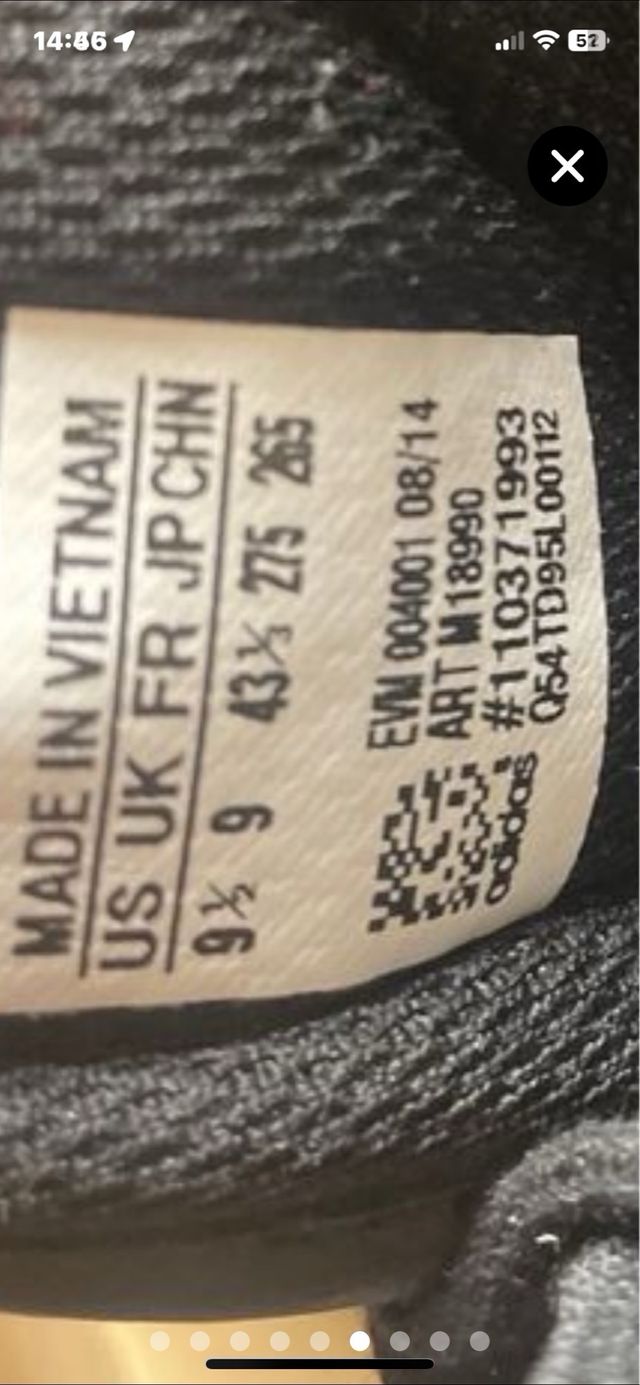 Adidas Zapatillas Negras y Doradas 43,5 Lujo