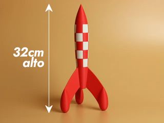 Cohete Tintín Rojo y Blanco 32cm