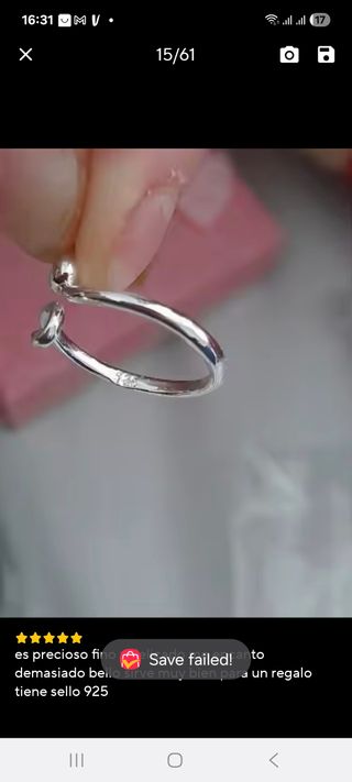 Anillo Plata 925 Ajustable Diseño Gato