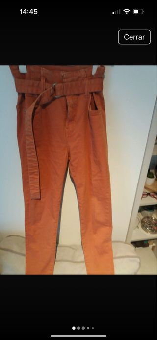 Pantalón Bershka Talla 36 Naranja