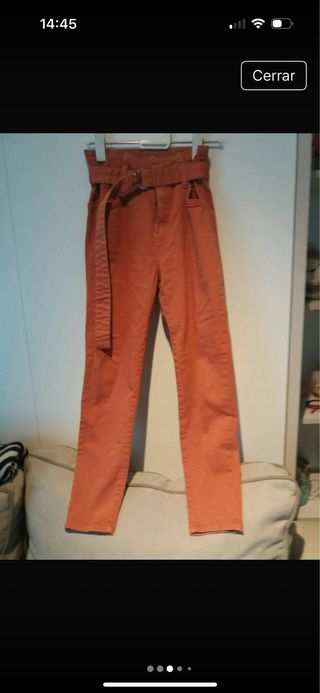 Pantalón Bershka Talla 36 Naranja