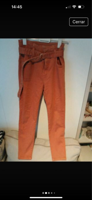 Pantalón Bershka Talla 36 Naranja
