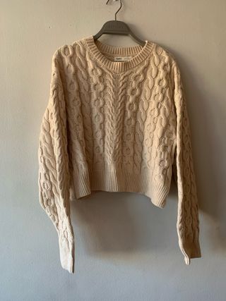 Jersey trenzado beige Pull&Bear talla S