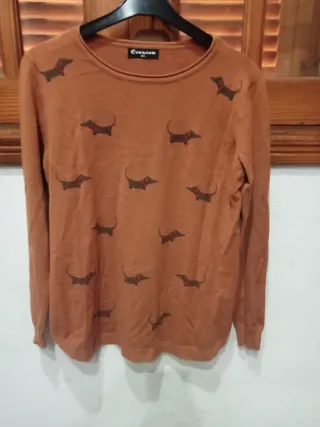 Jersey Corazon perros teja talla L