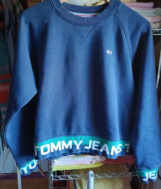 Sudadera Tommy Hilfiger Mujer Azul oscuro y Verde.