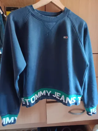 Sudadera Tommy Hilfiger Mujer Azul oscuro y Verde.