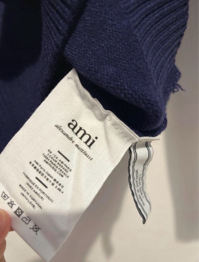 Jersey Ami Paris Azul Corazón Blanco