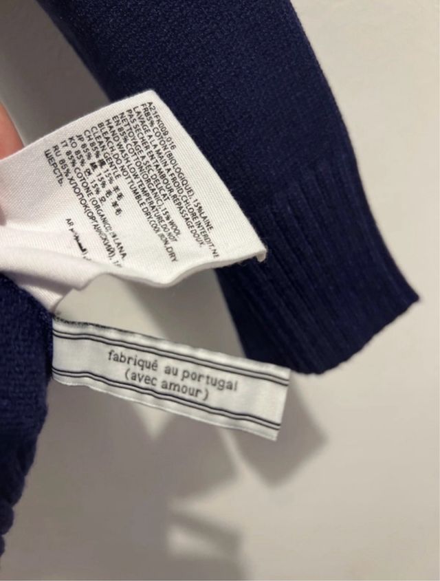 Jersey Ami Paris Azul Corazón Blanco