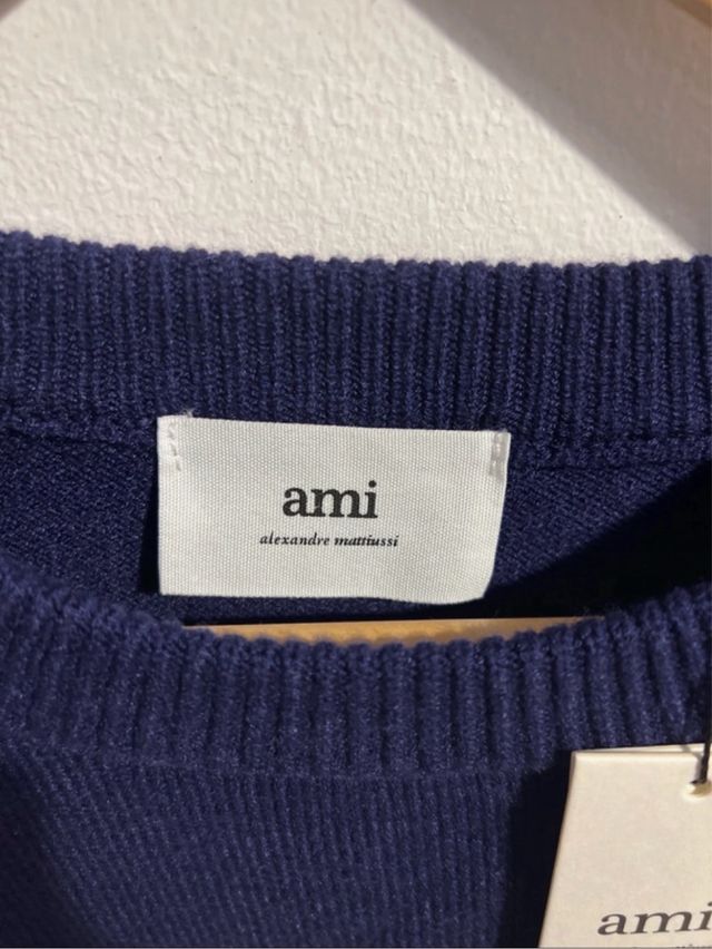 Jersey Ami Paris Azul Corazón Blanco