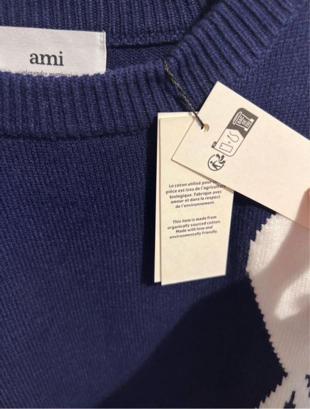 Jersey Ami Paris Azul Corazón Blanco