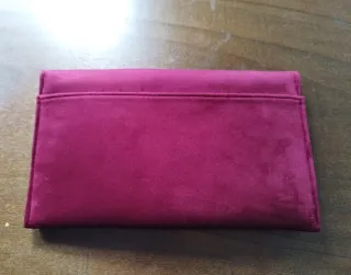 Pochette velluto Swarovski bordeaux