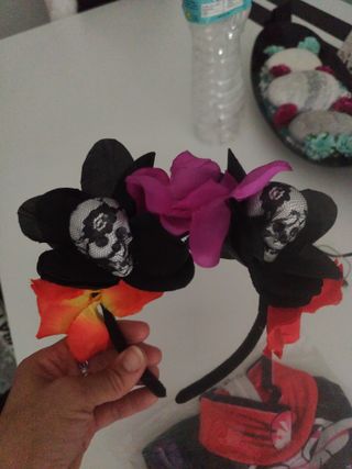 Disfraz esqueleto flores y Diadema
