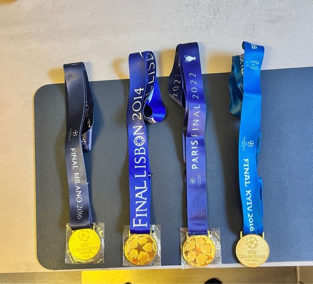 Medallas finales Champions Eurocopa y mundial