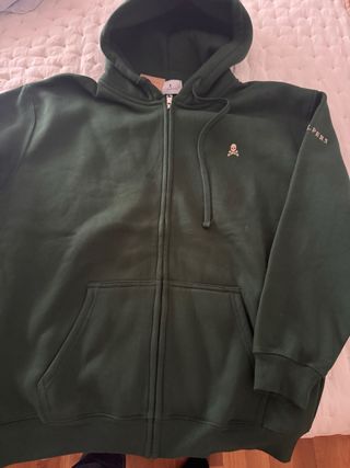 Sudadera Scalpers Verde Cremallera