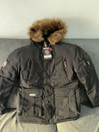 Parka Geographical Norway Negra con Capucha L , XL