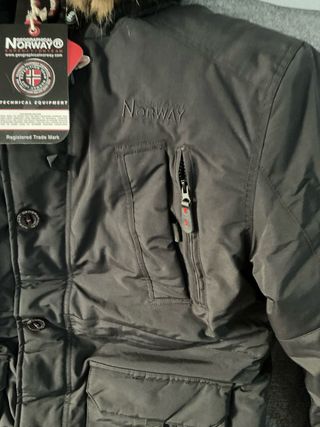 Parka Geographical Norway Negra con Capucha L , XL