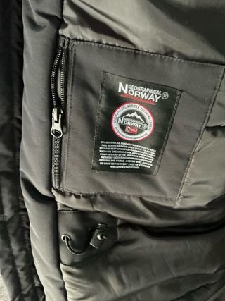 Parka Geographical Norway Negra con Capucha L , XL