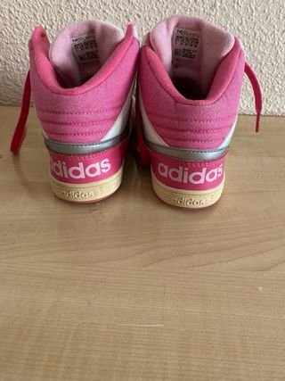 Zapatillas Adidas Altas Rosa y Plateadas