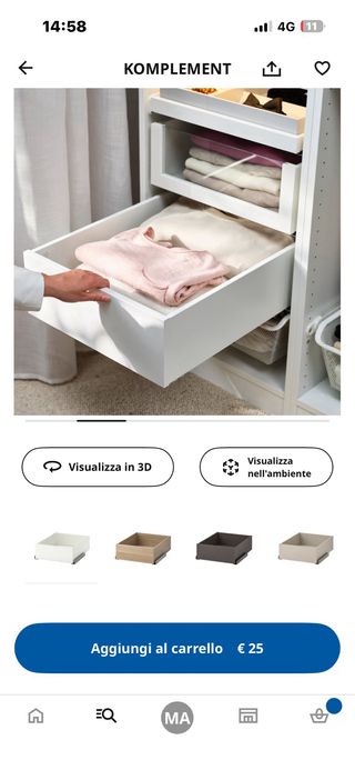 3 Cassetti Ikea KOMPLEMENT 50x58