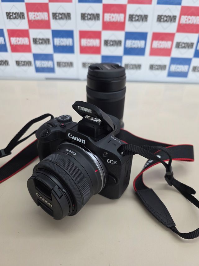 ✅ CANON EOS R100 Objetivos 18-45 & 55-210 mm Cámara Evil APS-C Mirrorless