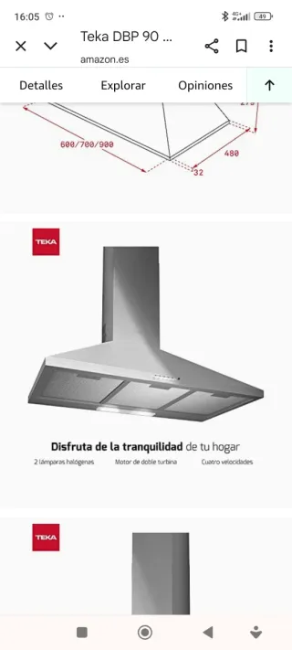 Campana Extractora Teka 90cm