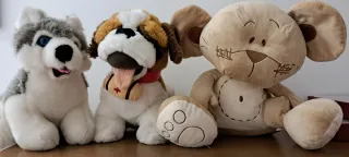 Peluche cane Husky, San Bernardo e orso