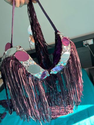Traje Profesional Bellydance Morado y Plateado