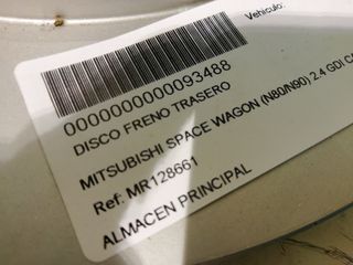 DISCO DE FRENO TRASERO MITSUBISHI SPACE WAGON (N30/N40)