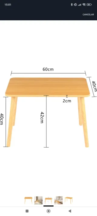 Mesa de centro salón/niños madera