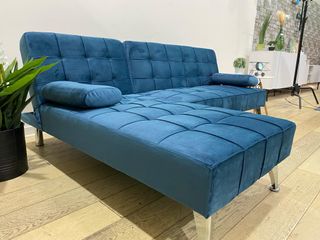 Sofá Cama Chaise Longue Negro 198cm