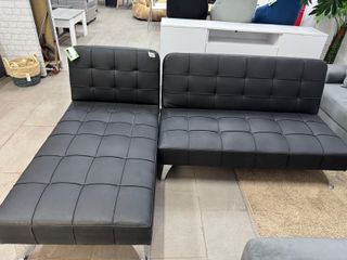 Sofá Cama Chaise Longue Negro 198cm