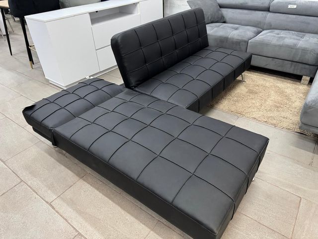 Sofá Cama Chaise Longue Negro 198cm