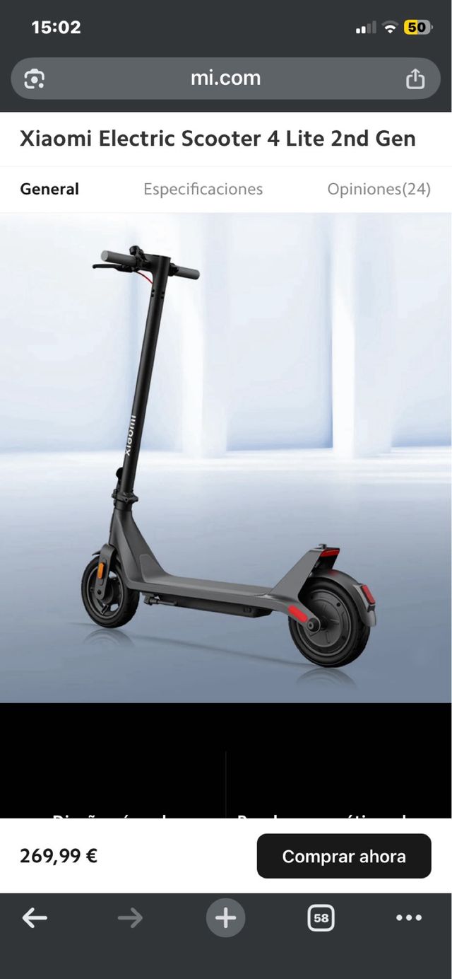 Patinete Xiaomi Electric Scooter 4 Lite 2nd Gen
