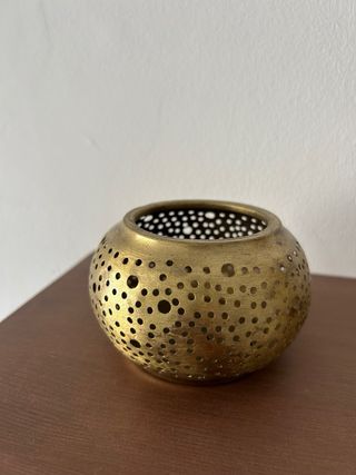 Lampada marocchina e portacandele dorato